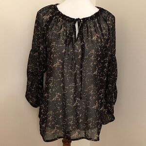 Patterson J. Kincaid | Black & Tan Sheer Blouse